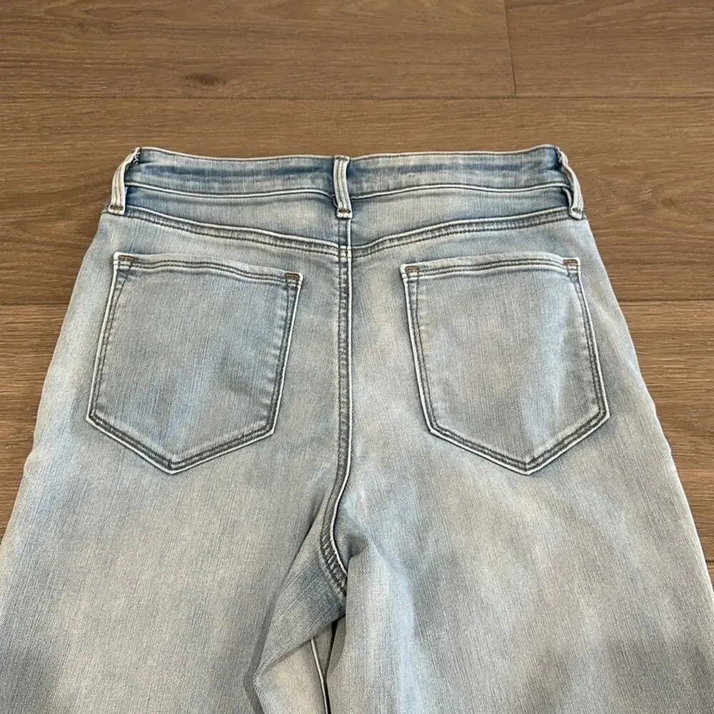 ATHLETA Light Wash Sculptek Straight Leg Ankle Stretchy High Waist Jeans Size 6P